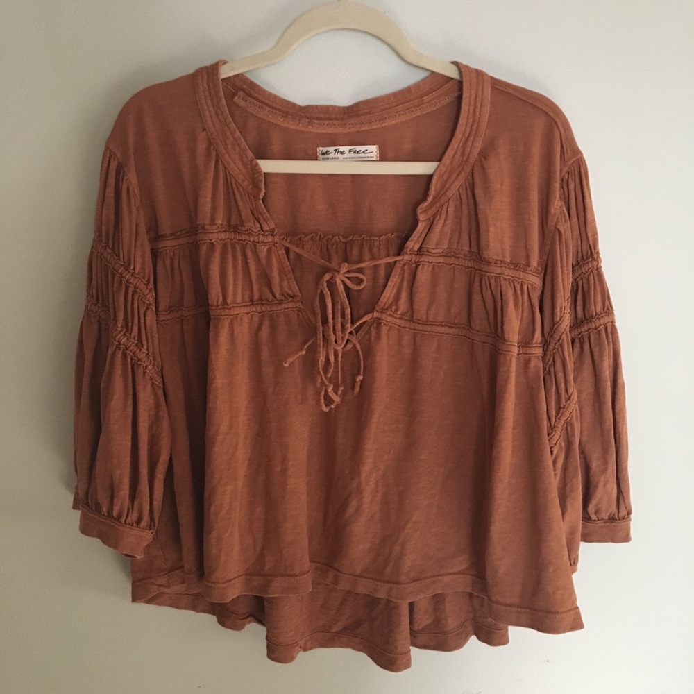 Free People We The Free Cropped Boho Blouse Top